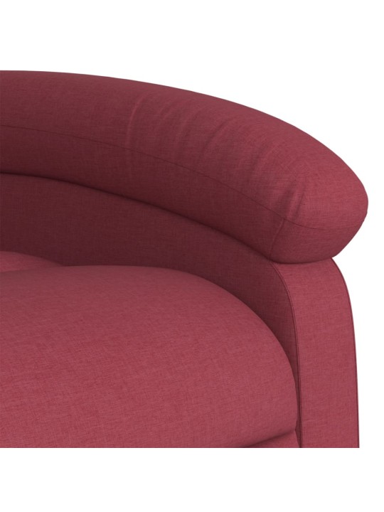 Zvedací polohovací křeslo vínové textil