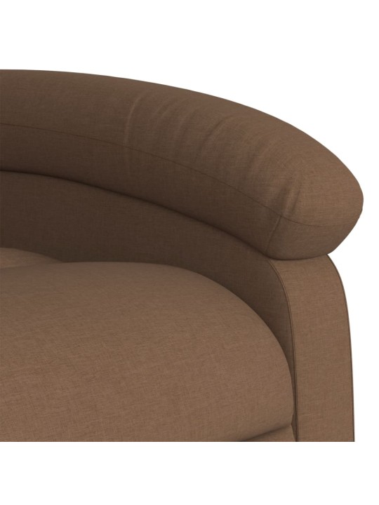 Zvedací polohovací křeslo hnědé textil