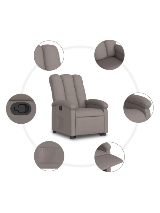Zvedací polohovací křeslo taupe textil