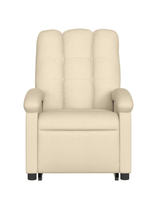 Zvedací polohovací křeslo krémové textil