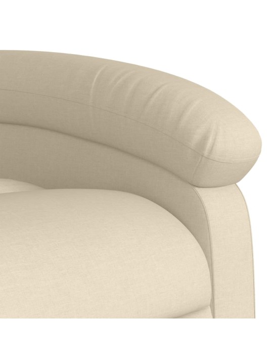 Zvedací polohovací křeslo krémové textil