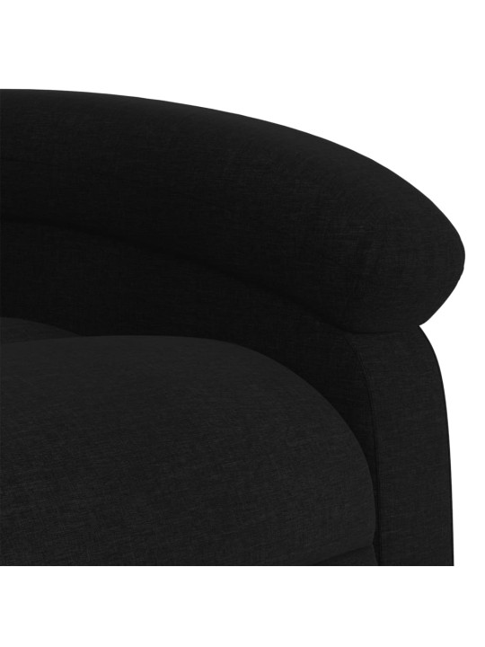 Zvedací masážní polohovací křeslo černé textil