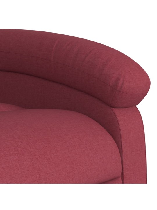 Zvedací masážní polohovací křeslo vínové textil