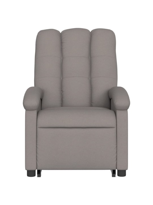 Zvedací masážní polohovací křeslo taupe textil