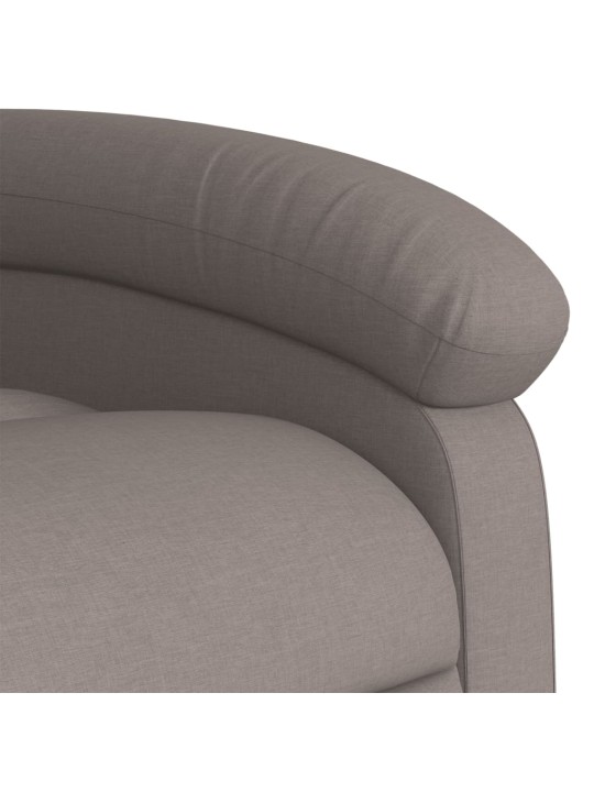 Zvedací masážní polohovací křeslo taupe textil