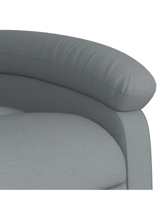 Elektrické zvedací polohovací křeslo světle šedé textil