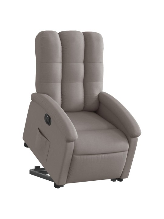 Elektrické zvedací polohovací křeslo taupe textil