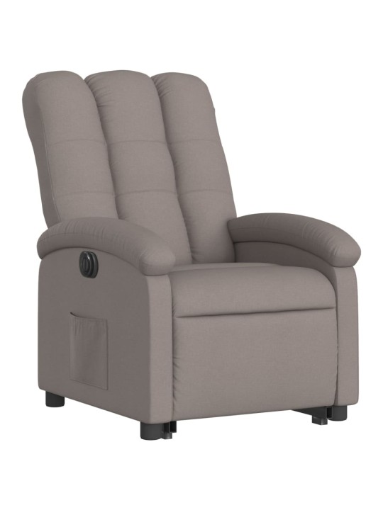 Elektrické zvedací polohovací křeslo taupe textil