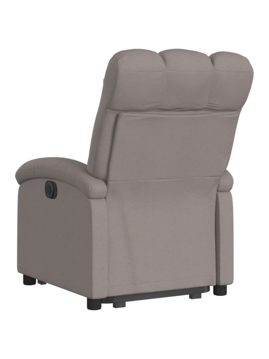 Elektrické zvedací polohovací křeslo taupe textil