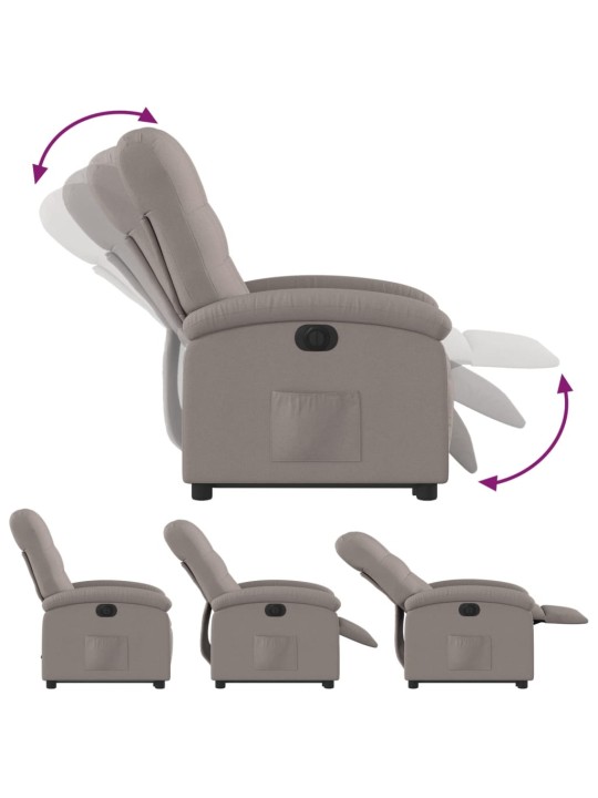 Elektrické zvedací polohovací křeslo taupe textil