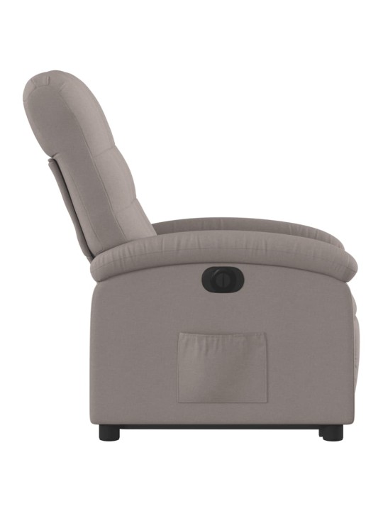 Elektrické zvedací polohovací křeslo taupe textil