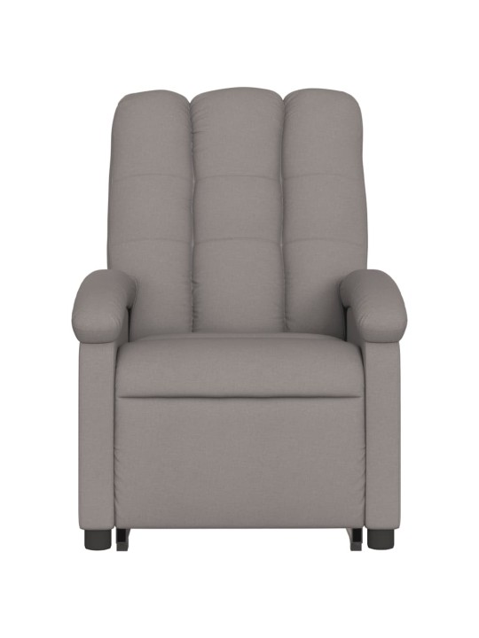 Elektrické zvedací masážní polohovací křeslo taupe textil
