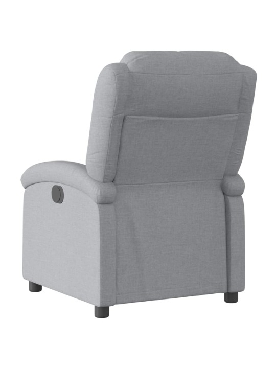 Elektrické polohovací křeslo světle šedé textil
