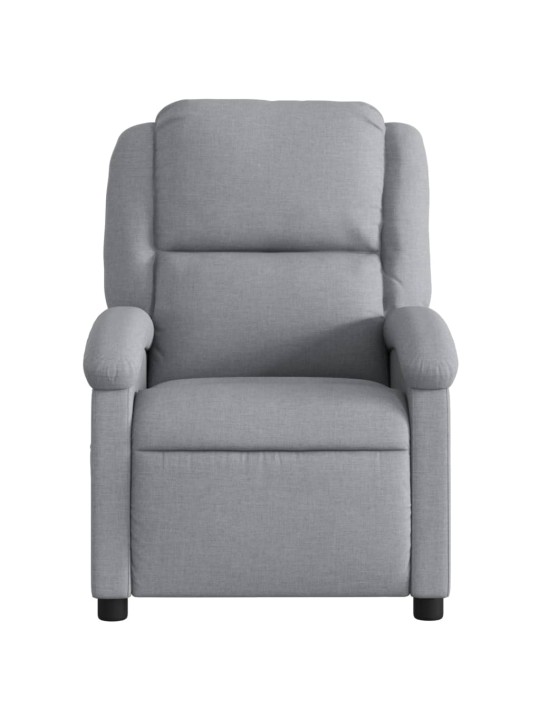 Elektrické polohovací křeslo světle šedé textil