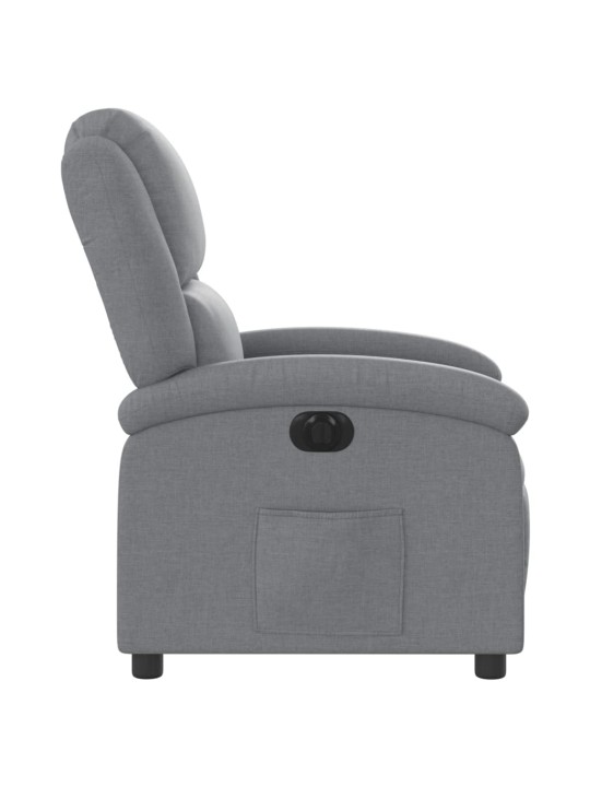 Elektrické polohovací křeslo světle šedé textil
