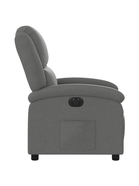 Elektrické polohovací křeslo tmavě šedé textil