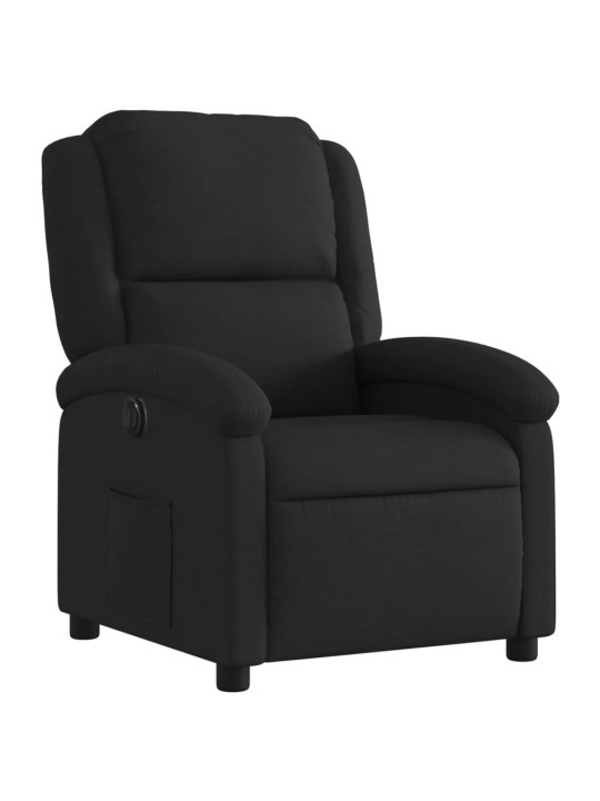 Elektrické polohovací křeslo černé textil