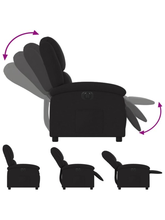 Elektrické polohovací křeslo černé textil