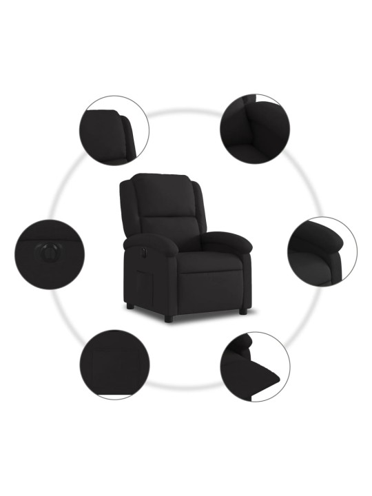 Elektrické polohovací křeslo černé textil