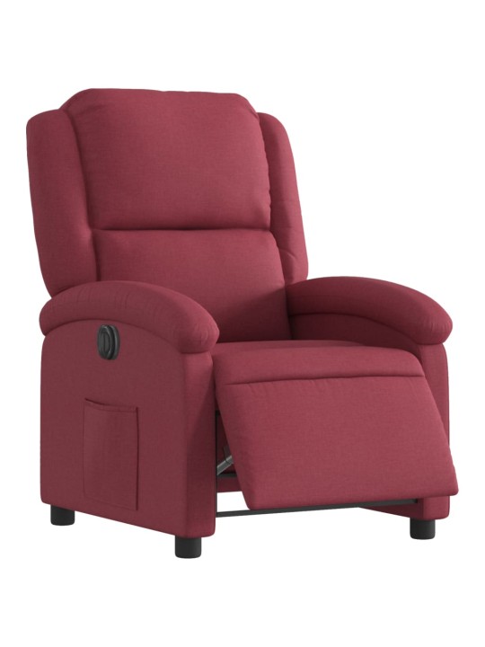 Elektrické polohovací křeslo vínové textil