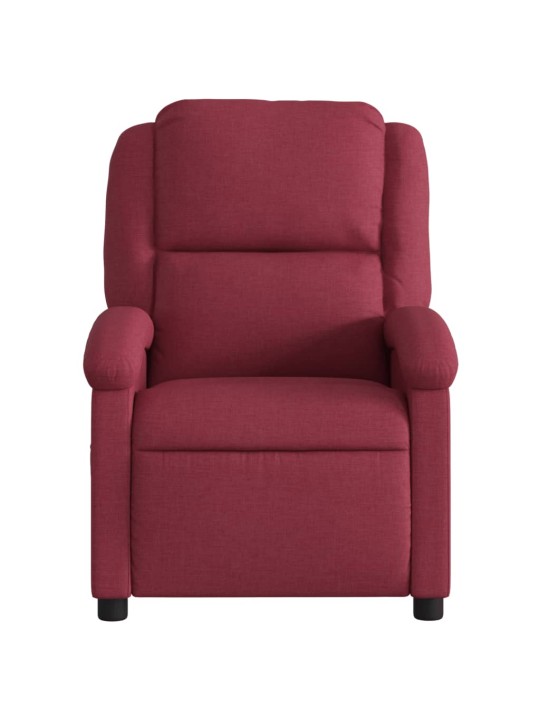 Elektrické polohovací křeslo vínové textil