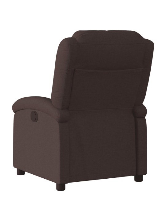 Elektrické polohovací křeslo tmavě hnědé textil