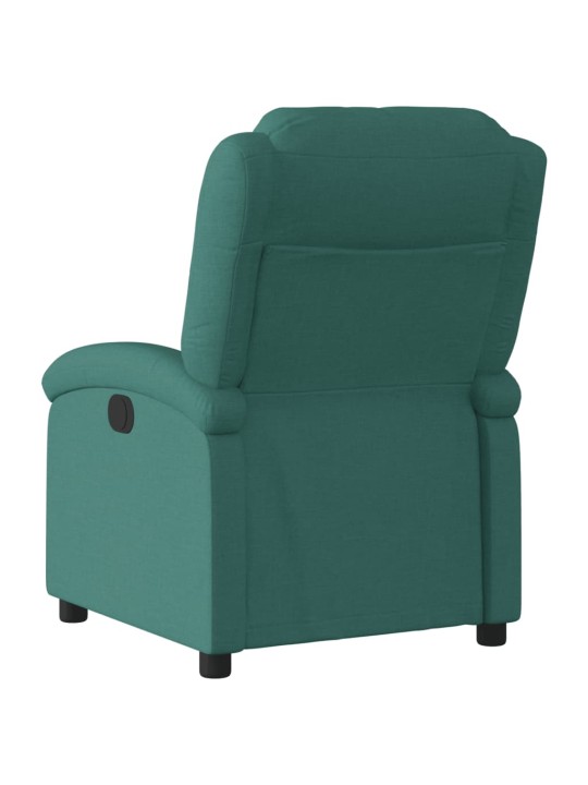 Elektrické polohovací křeslo tmavě zelené textil