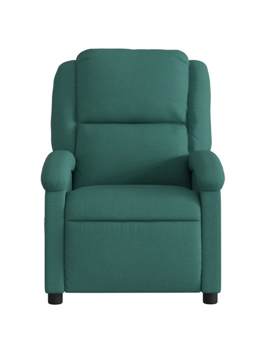 Elektrické polohovací křeslo tmavě zelené textil