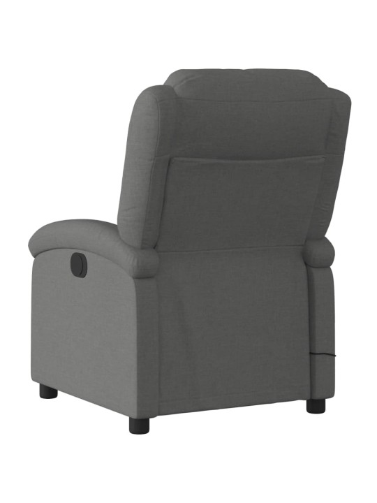 Elektrické masážní polohovací křeslo tmavě šedé textil