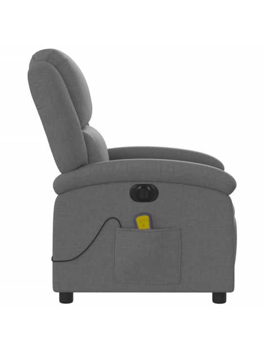 Elektrické masážní polohovací křeslo tmavě šedé textil