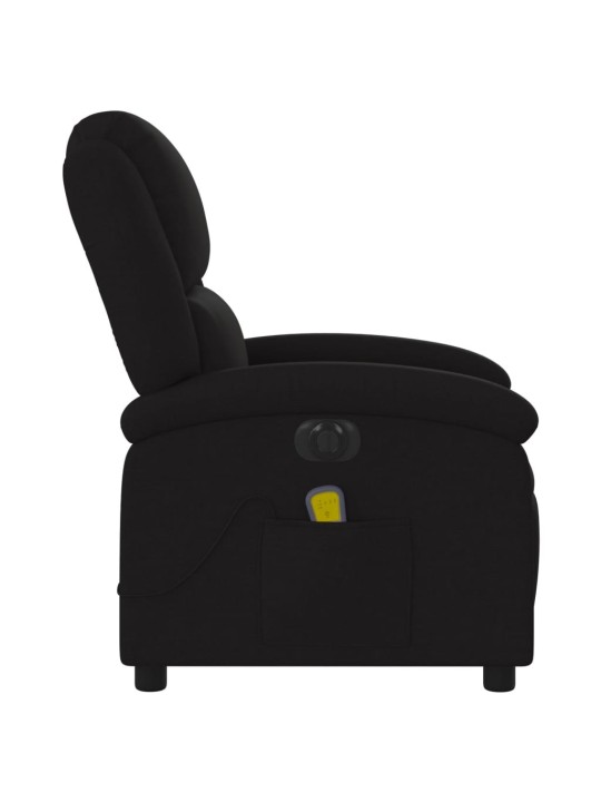 Elektrické masážní polohovací křeslo černé textil