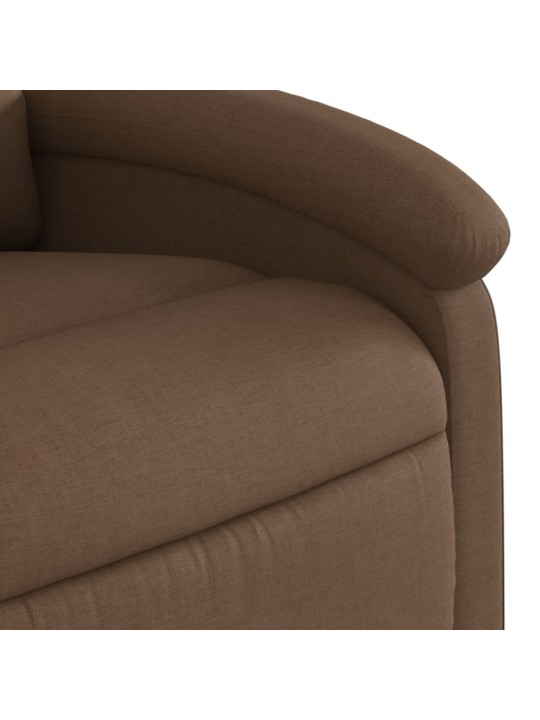 Elektrické masážní polohovací křeslo hnědé textil