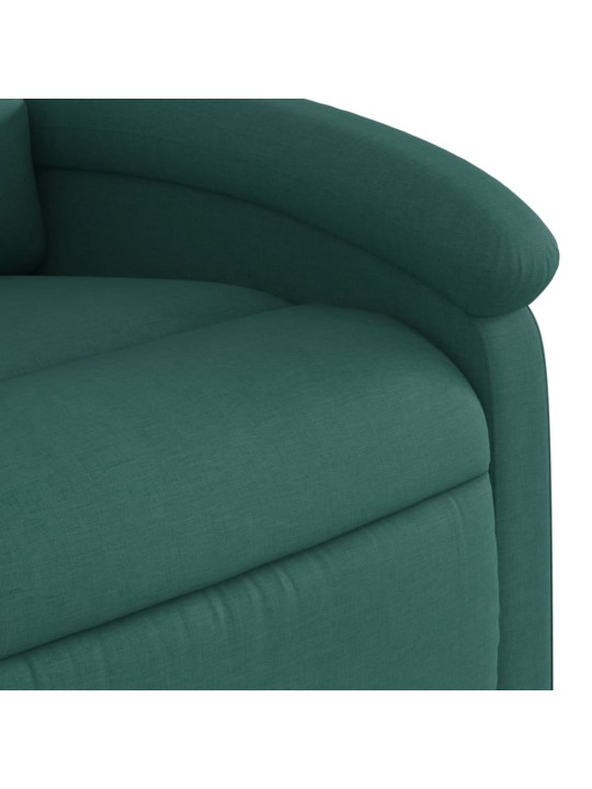 Elektrické masážní polohovací křeslo tmavě zelené textil
