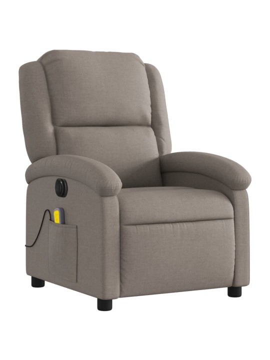Elektrické masážní polohovací křeslo taupe textil