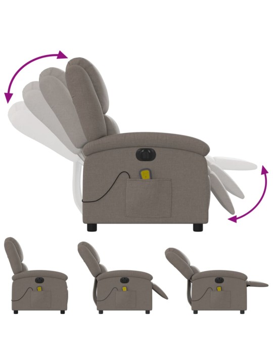 Elektrické masážní polohovací křeslo taupe textil