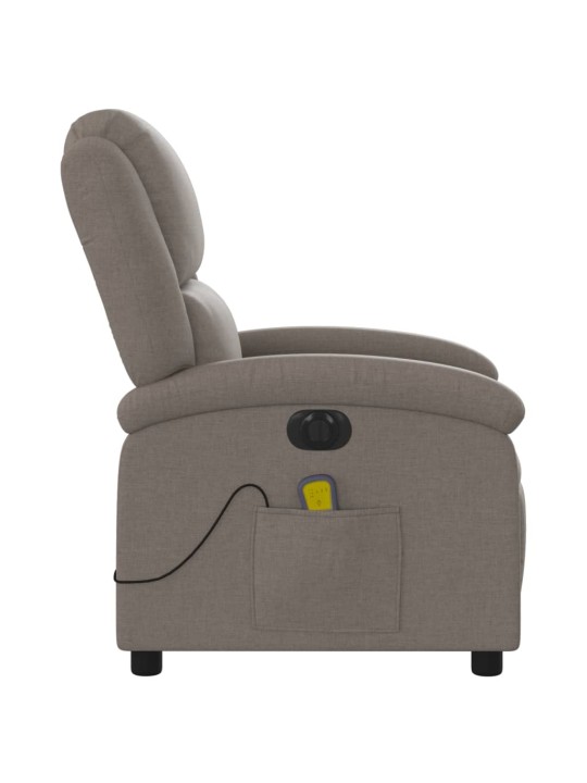Elektrické masážní polohovací křeslo taupe textil