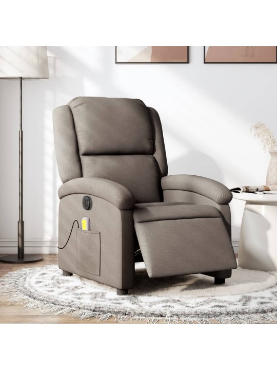 Elektrické masážní polohovací křeslo taupe textil