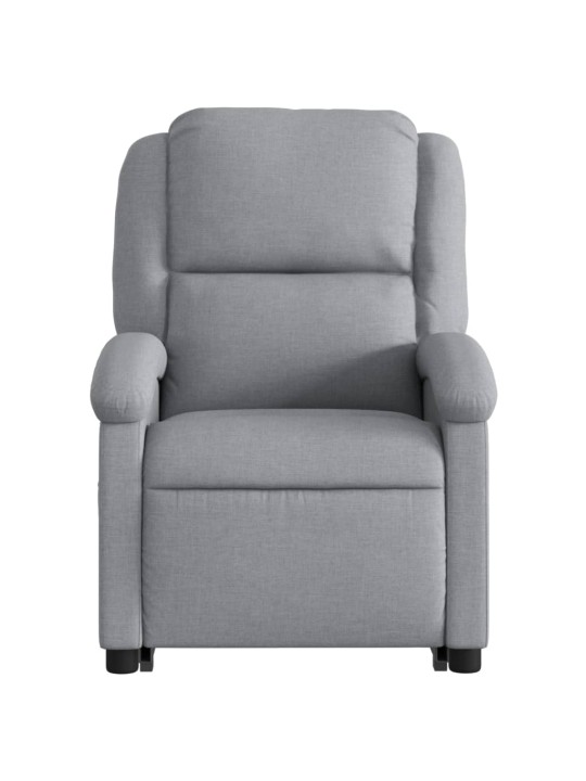 Zvedací polohovací křeslo světle šedé textil