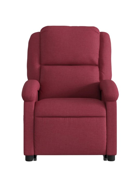 Zvedací polohovací křeslo vínové textil