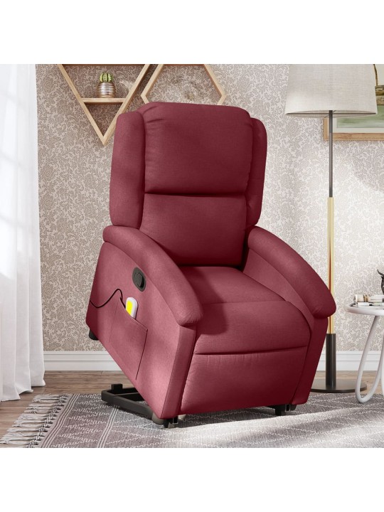 Zvedací polohovací křeslo vínové textil