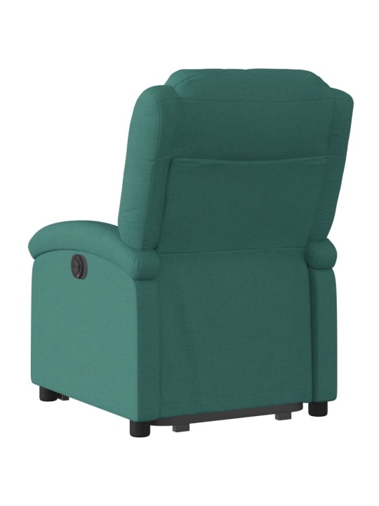 Zvedací polohovací křeslo tmavě zelené textil