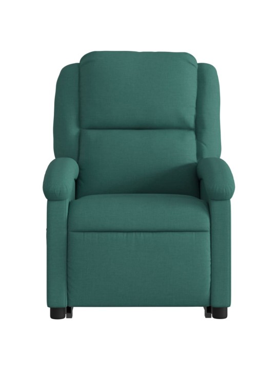 Zvedací polohovací křeslo tmavě zelené textil