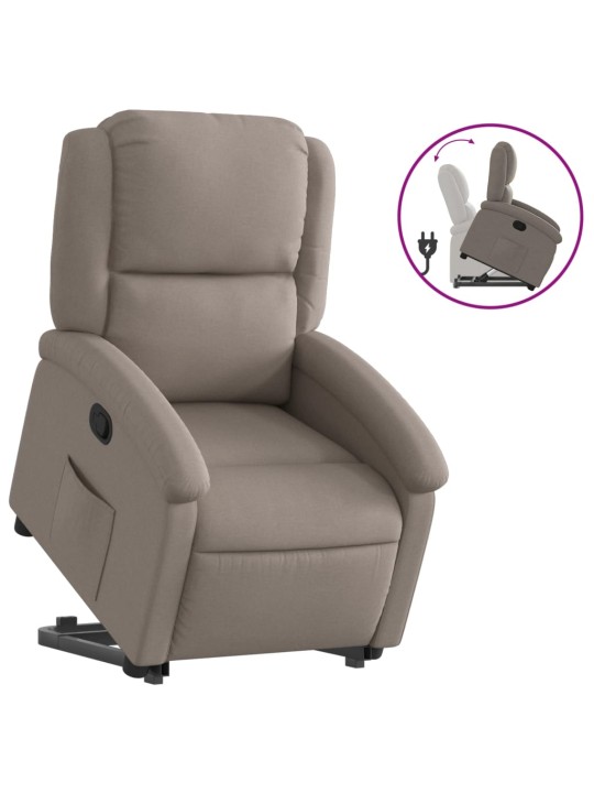 Zvedací polohovací křeslo taupe textil