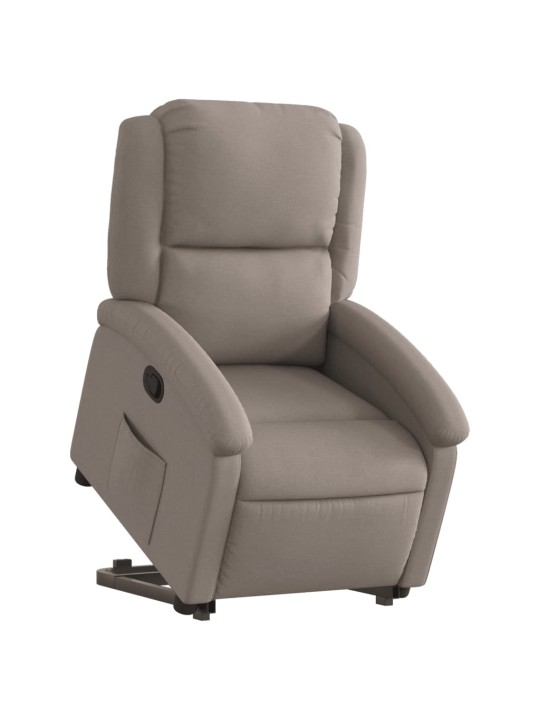 Zvedací polohovací křeslo taupe textil