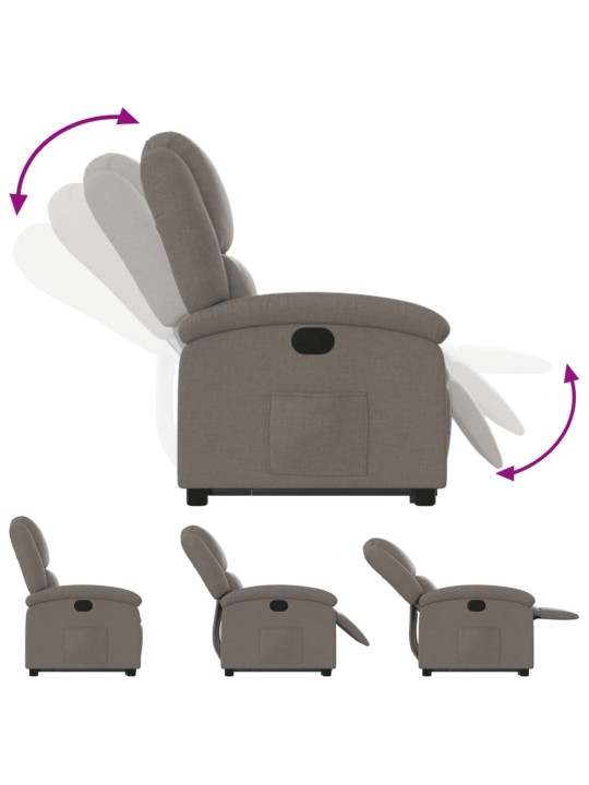 Zvedací polohovací křeslo taupe textil