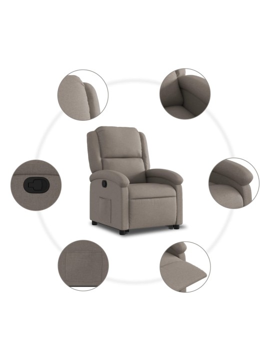 Zvedací polohovací křeslo taupe textil