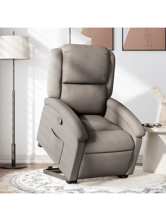 Zvedací polohovací křeslo taupe textil