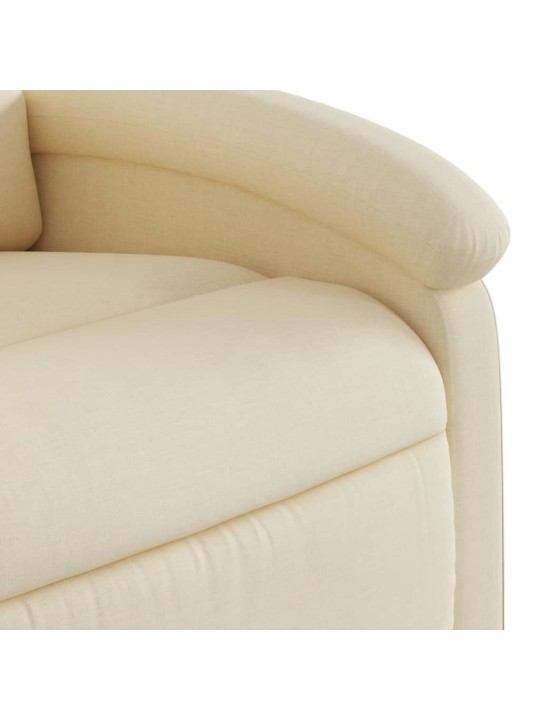 Zvedací polohovací křeslo krémové textil