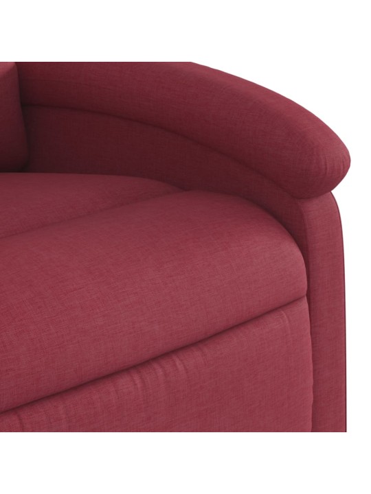 Zvedací masážní polohovací křeslo vínové textil