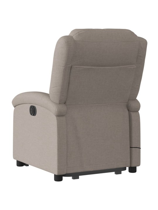 Zvedací masážní polohovací křeslo taupe textil